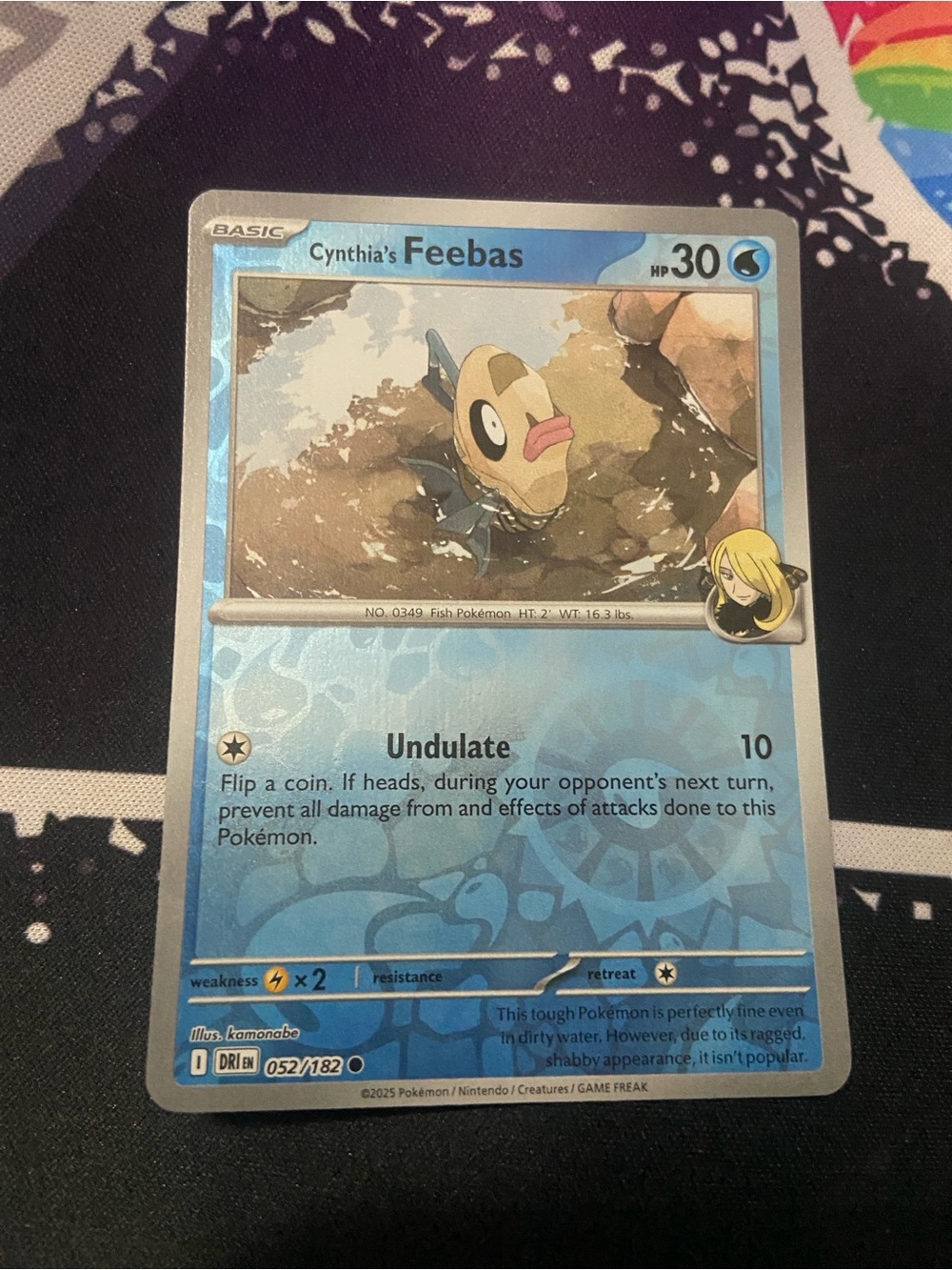 Cynthia's Feebas (Card Number 052/182) Rev holo Destined Rivals